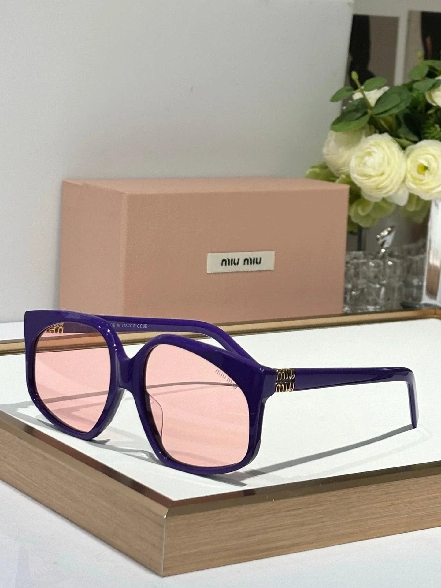 RARE Brand New 2025 Miu-Miu Women Sunglasses MU 01YS 15H-09S Authentic Italy Miu Miu MU 80S Women main image 3