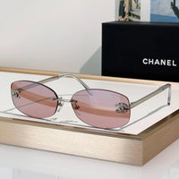 CHANEL 9561  Oval Sunglasses - Silver Pink Mirror - Chanel Eyewear  🖤