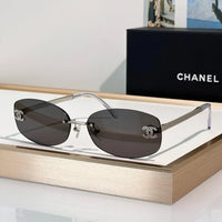 CHANEL 9561  Oval Sunglasses - Silver Pink Mirror - Chanel Eyewear  🖤