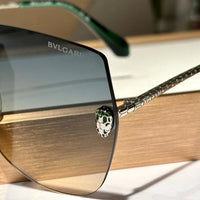 Bvlgari BV 40030 Serpenti Oversized Rimless Irregular Sunglasses ✨