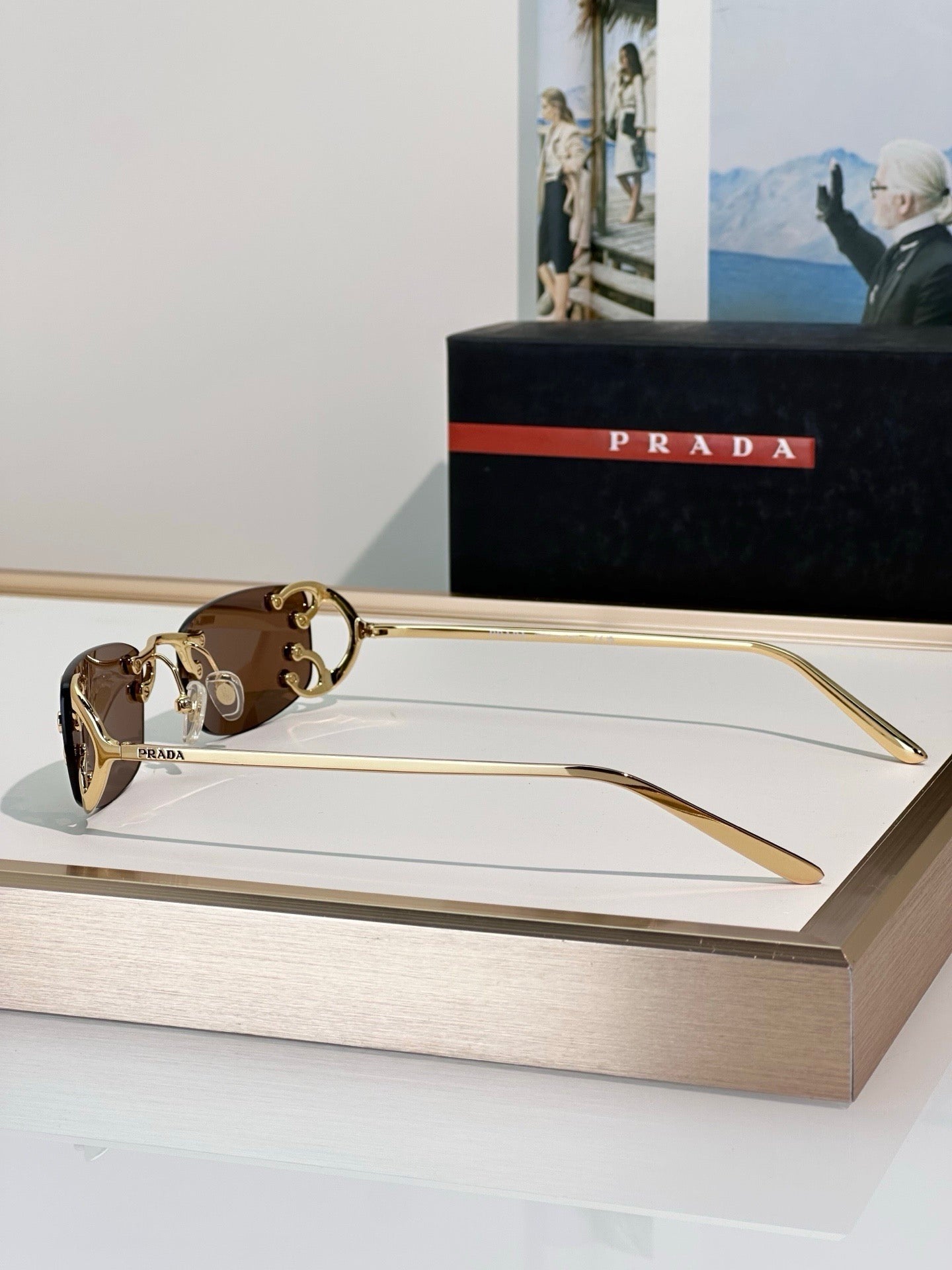 PRADA SPRC57 Prada Runway Transparent Lenses Sunglasses🟥 - onlinechics.com