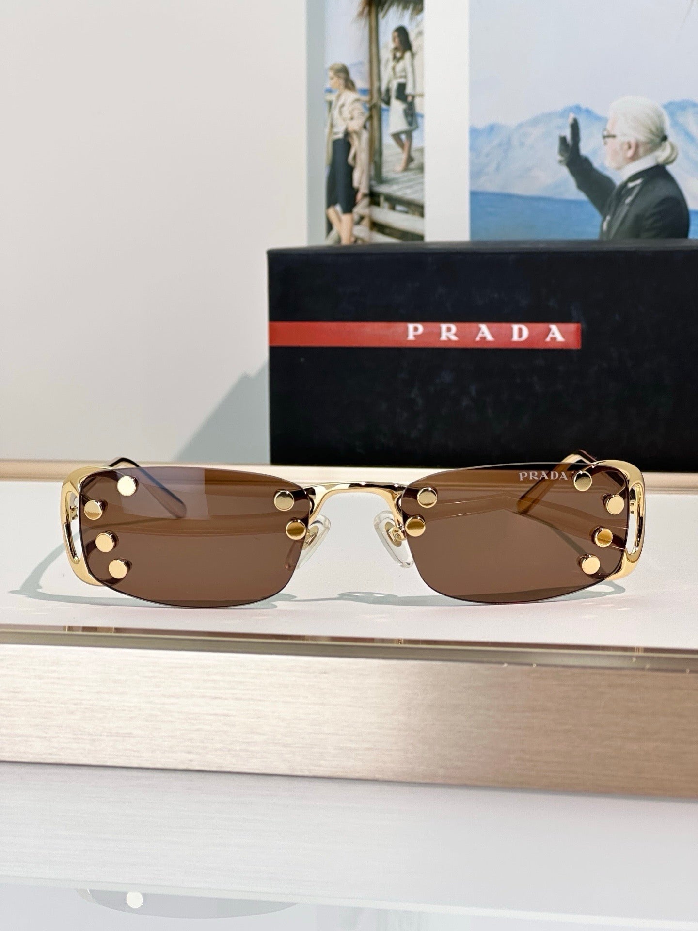 PRADA SPRC57 Prada Runway Transparent Lenses Sunglasses🟥 - onlinechics.com