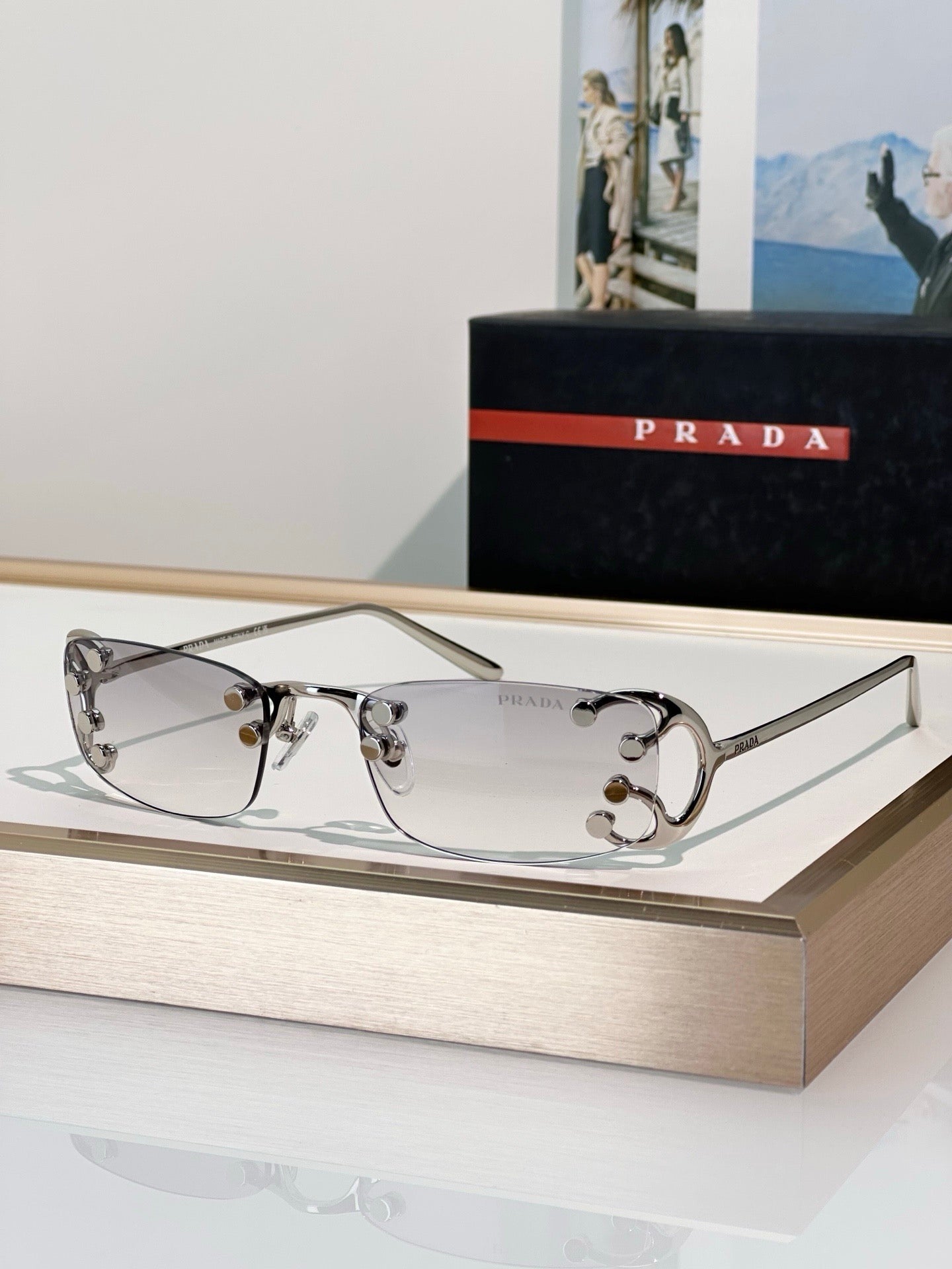 PRADA SPRC57 Prada Runway Transparent Lenses Sunglasses🟥 - onlinechics.com