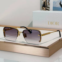 DIOR HOMME  NeoDior S4U Rectangle-Frame Gunmetal-Tone Sunglasses✨