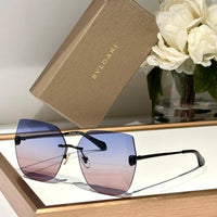 Bvlgari BV 40030 Serpenti Oversized Rimless Irregular Sunglasses ✨