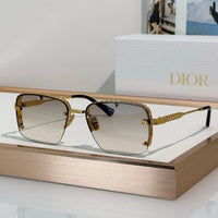 DIOR HOMME  NeoDior S4U Rectangle-Frame Gunmetal-Tone Sunglasses✨