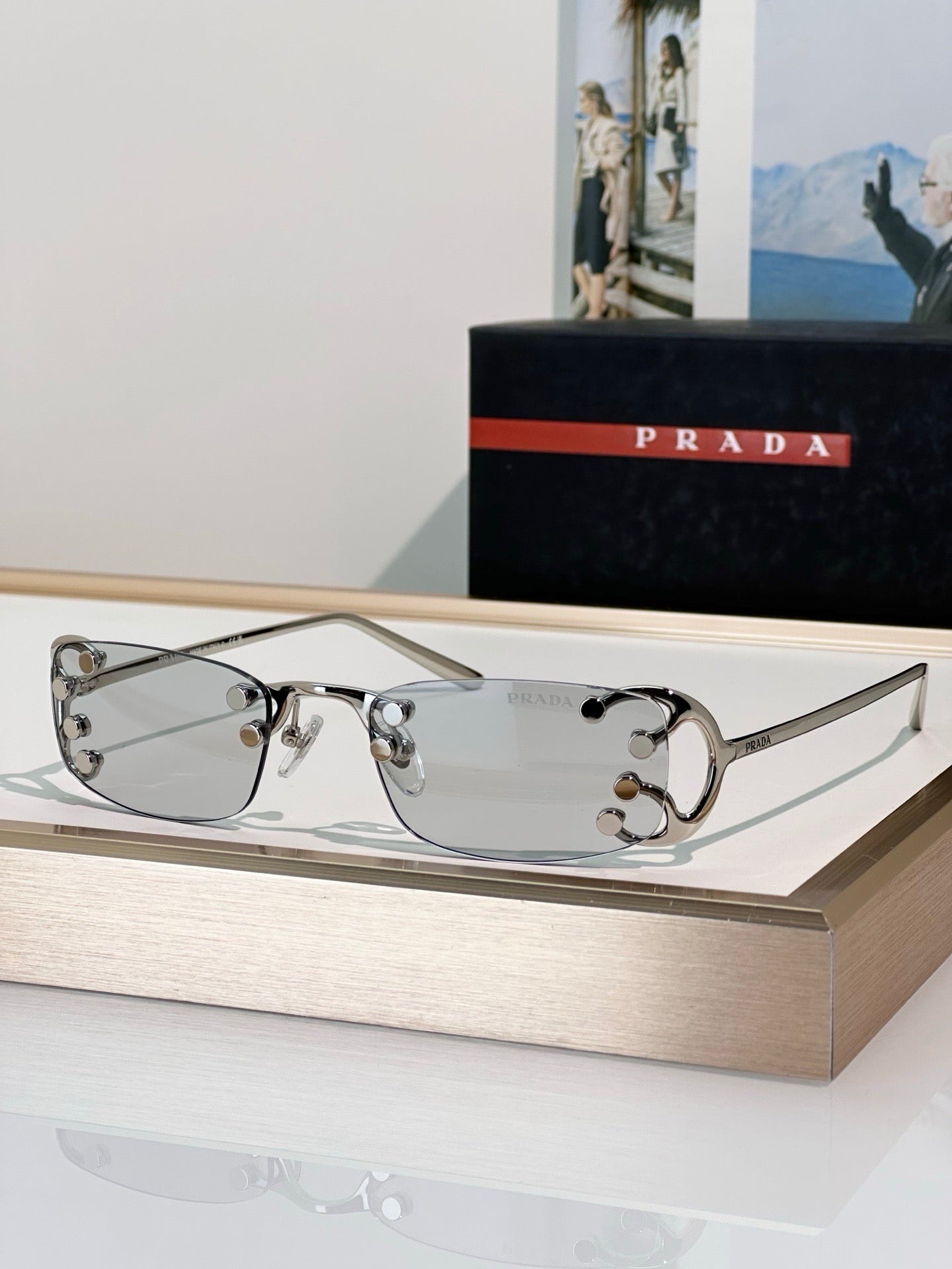 PRADA SPRC57 Prada Runway Transparent Lenses Sunglasses🟥 - onlinechics.com