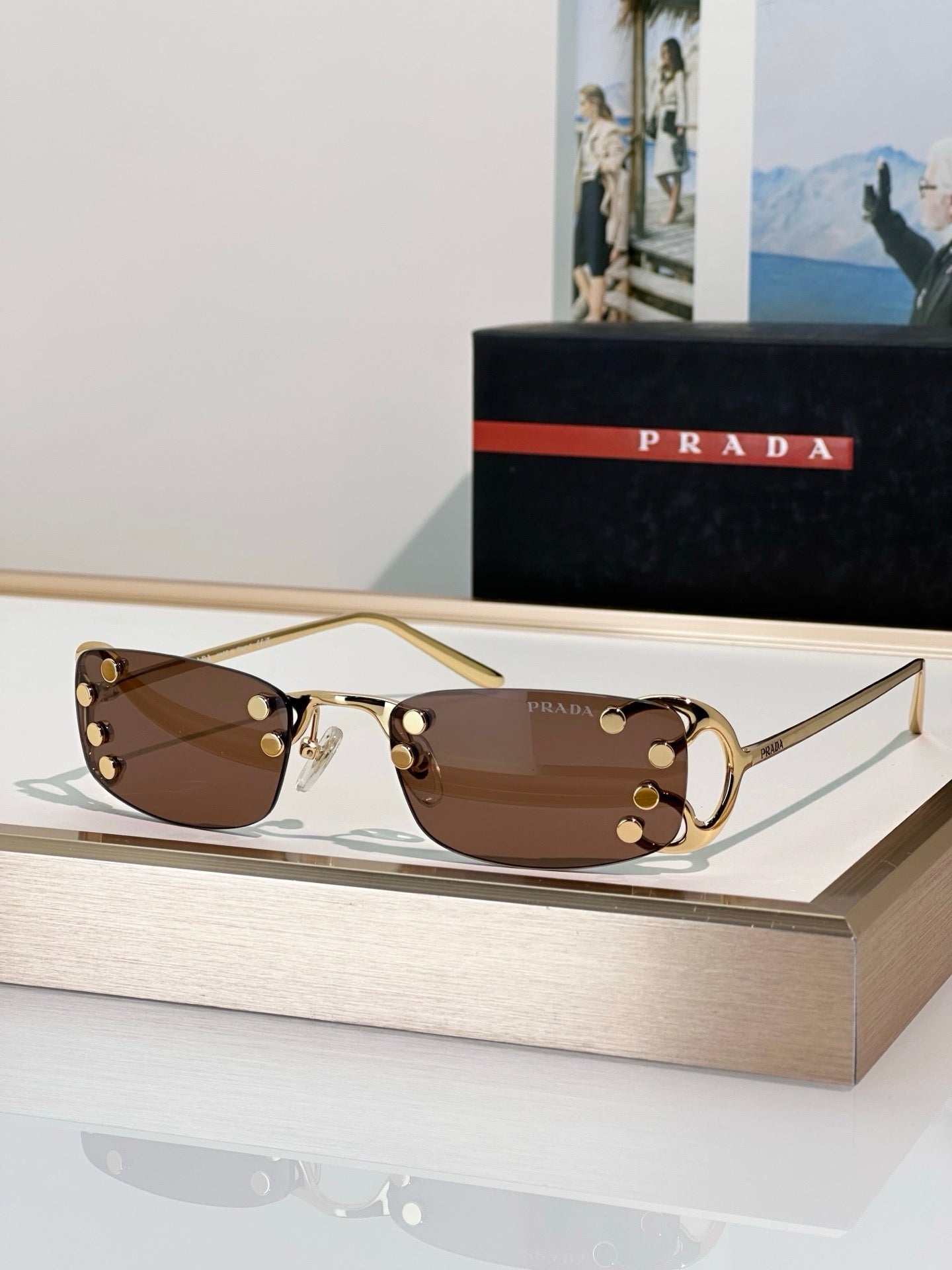 PRADA SPRC57 Prada Runway Transparent Lenses Sunglasses🟥 - onlinechics.com