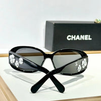 CHANEL 5113 Black Sunglasses W/ 3D Flower Side Detail   🖤