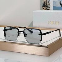 DIOR HOMME  NeoDior S4U Rectangle-Frame Gunmetal-Tone Sunglasses✨