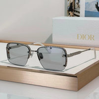 DIOR HOMME  NeoDior S4U Rectangle-Frame Gunmetal-Tone Sunglasses✨