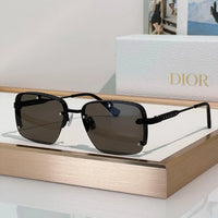 DIOR HOMME  NeoDior S4U Rectangle-Frame Gunmetal-Tone Sunglasses✨