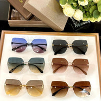 Bvlgari BV 40030 Serpenti Oversized Rimless Irregular Sunglasses ✨