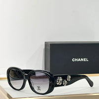 CHANEL 5113 Black Sunglasses W/ 3D Flower Side Detail   🖤