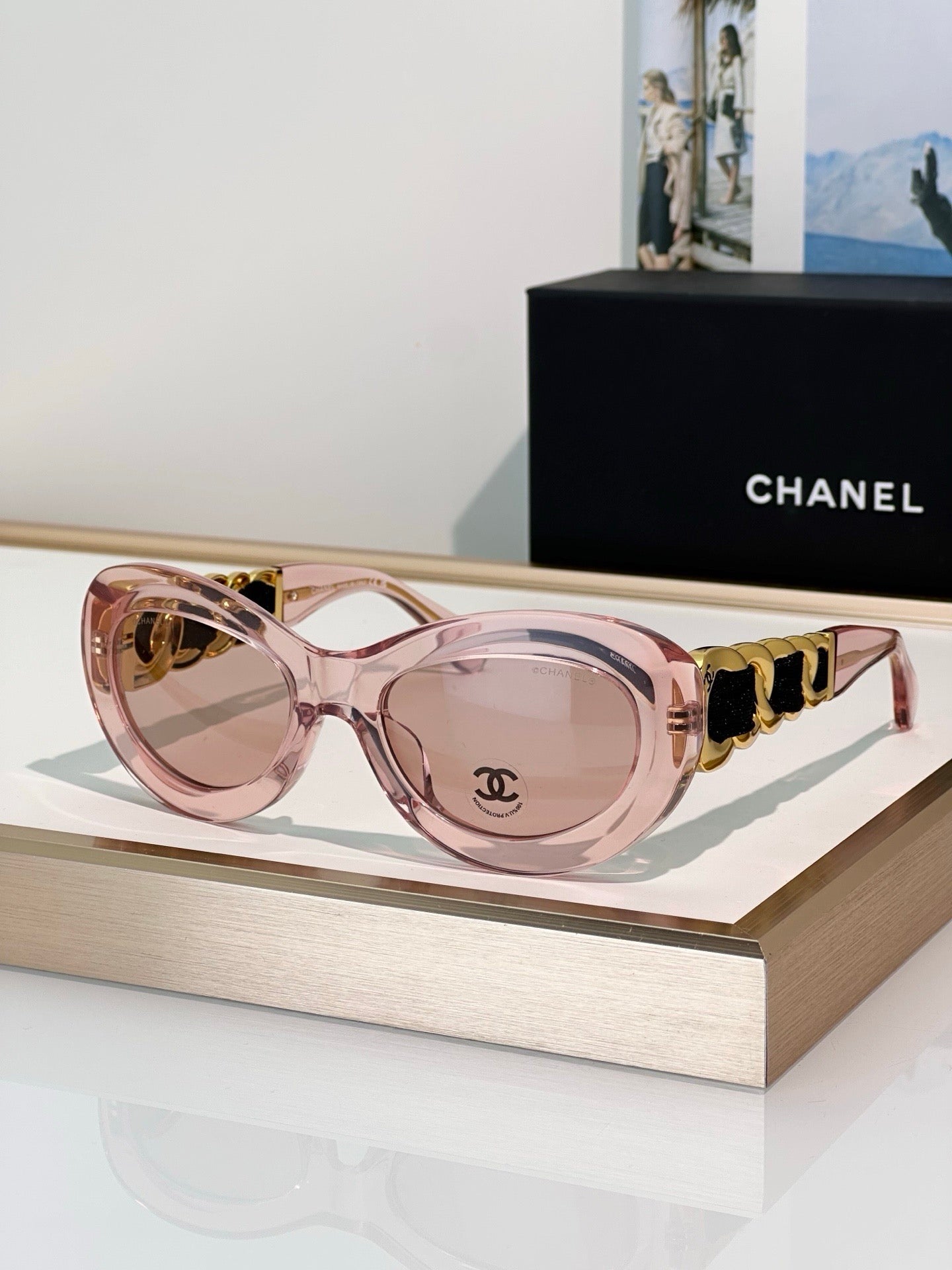 CHANEL 9182 EXCLUSIVE  OVAL  SUNGLASSES - Chanel Eyewear  🖤 - onlinechics.com