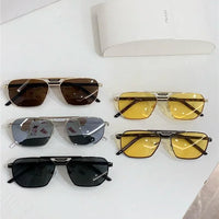 PRADA SPR 58Y Rectangle shape  Metal Sunglasses Unisex  🟥