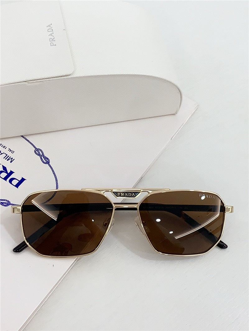 PRADA SPR 58Y Rectangle shape  Metal Sunglasses Unisex  🟥