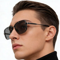 DIOR HOMME  NeoDior S4U Rectangle-Frame Gunmetal-Tone Sunglasses✨