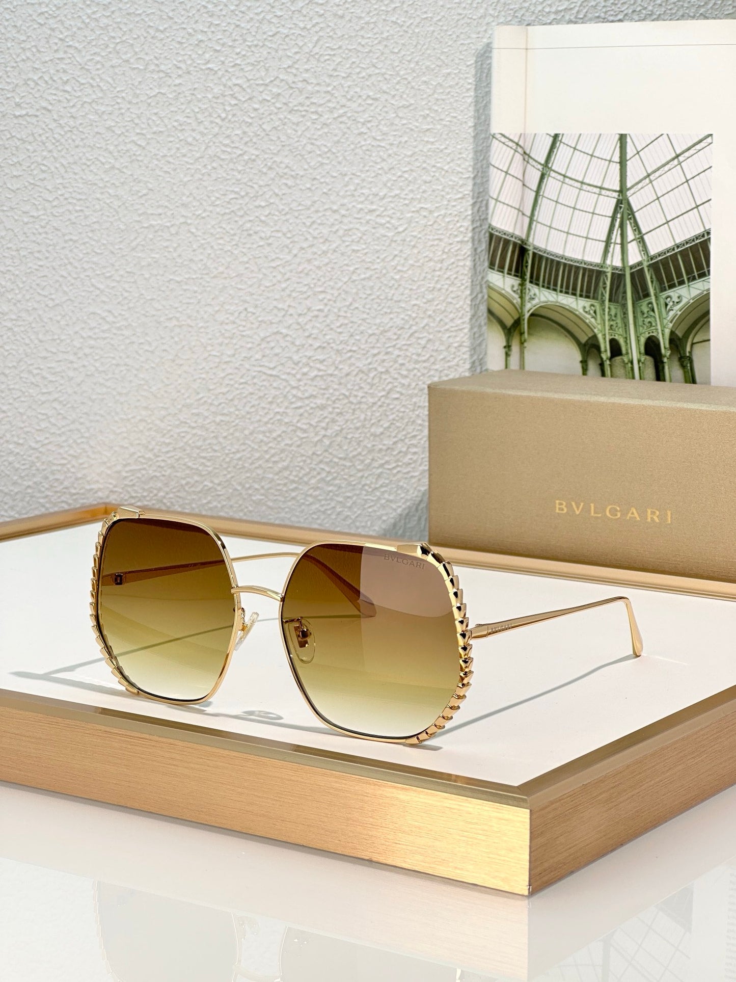 BVLGARI Serpenti Viper geometric metal 40004U Sunglasses ✨