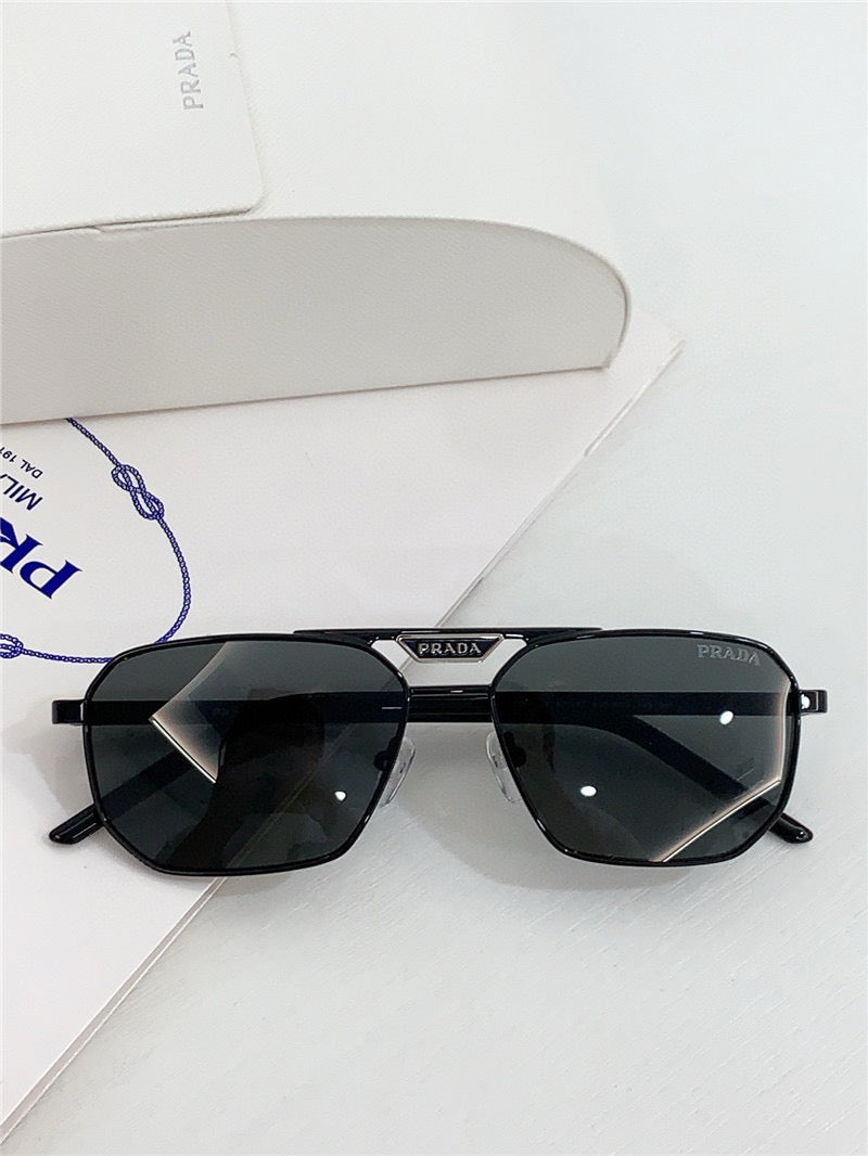 PRADA SPR 58Y Rectangle shape  Metal Sunglasses Unisex  🟥