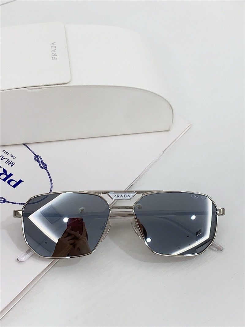 PRADA SPR 58Y Rectangle shape  Metal Sunglasses Unisex  🟥