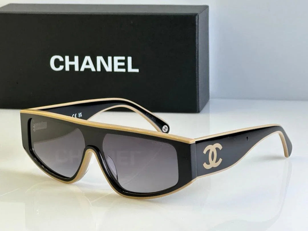 CHANEL SHIELD 6057  Rectangle Women's Acetate Sunglasses  ✨