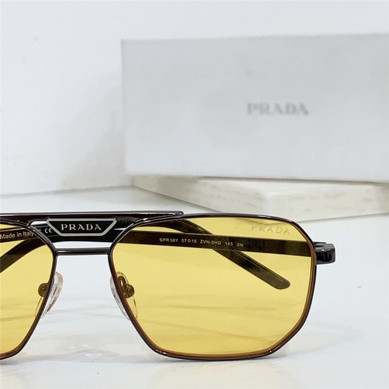 PRADA SPR 58Y Rectangle shape  Metal Sunglasses Unisex  🟥