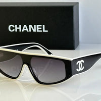 CHANEL SHIELD 6057  Rectangle Women's Acetate Sunglasses  ✨