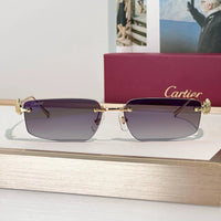 Cartier CT0544S 002 Gold Grey Rectangular Photochromic Unisex Sunglasses 🐆