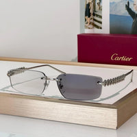 Cartier CT0544S 002 Gold Grey Rectangular Photochromic Unisex Sunglasses 🐆