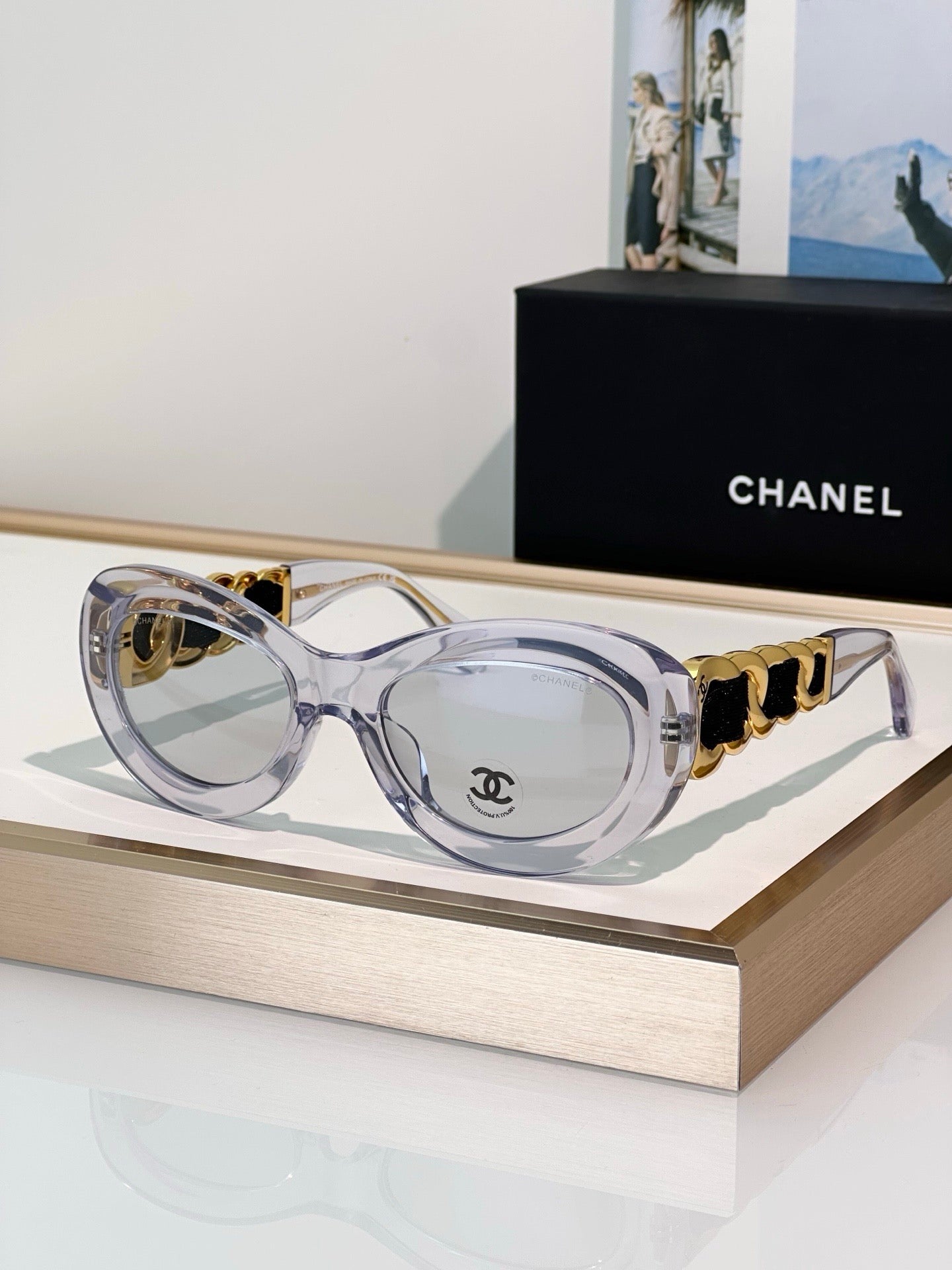 CHANEL 9182 EXCLUSIVE  OVAL  SUNGLASSES - Chanel Eyewear  🖤 - onlinechics.com