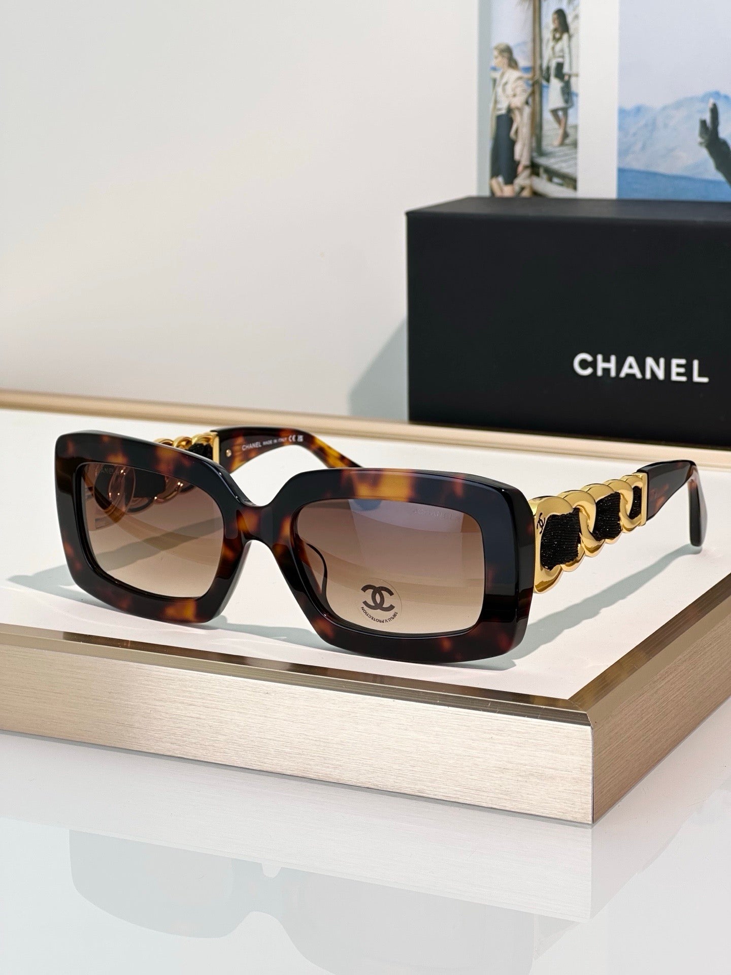 CHANEL 9183 EXCLUSIVE  RECTANGLE SUNGLASSES - Chanel Eyewear  🖤 - onlinechics.com