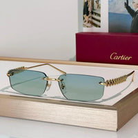 Cartier CT0544S 002 Gold Grey Rectangular Photochromic Unisex Sunglasses 🐆