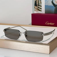 Cartier CT0544S 002 Gold Grey Rectangular Photochromic Unisex Sunglasses 🐆