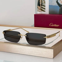Cartier CT0544S 002 Gold Grey Rectangular Photochromic Unisex Sunglasses 🐆