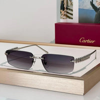 Cartier CT0544S 002 Gold Grey Rectangular Photochromic Unisex Sunglasses 🐆