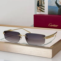 Cartier CT0544S 002 Gold Grey Rectangular Photochromic Unisex Sunglasses 🐆