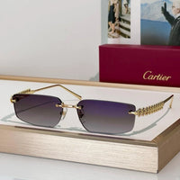 Cartier CT0544S 002 Gold Grey Rectangular Photochromic Unisex Sunglasses 🐆