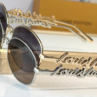 Louis Vuitton Z3193U LV Script Metal Round Sunglasses  ✨