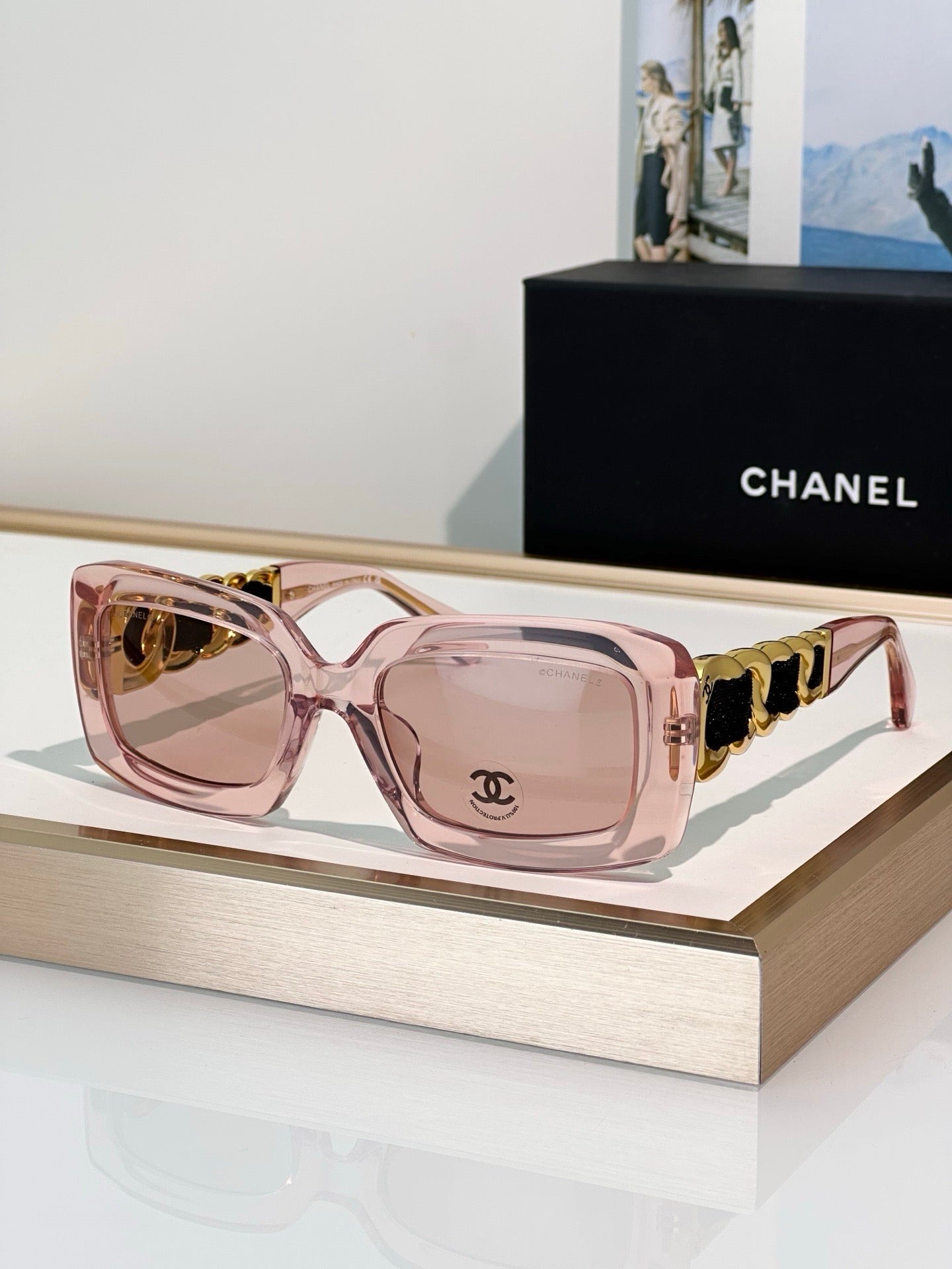CHANEL 9183 EXCLUSIVE  RECTANGLE SUNGLASSES - Chanel Eyewear  🖤 - onlinechics.com
