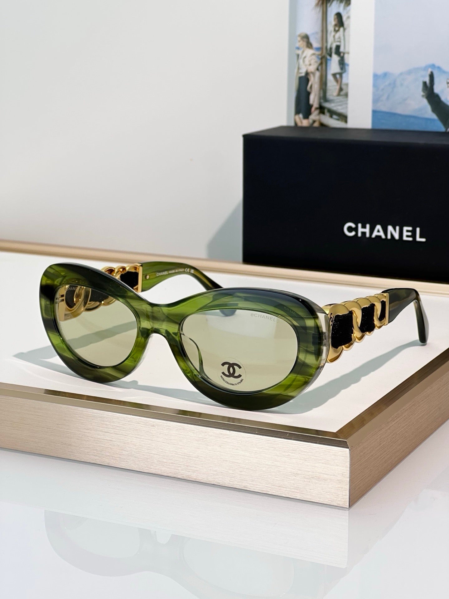 CHANEL 9182 EXCLUSIVE  OVAL  SUNGLASSES - Chanel Eyewear  🖤 - onlinechics.com