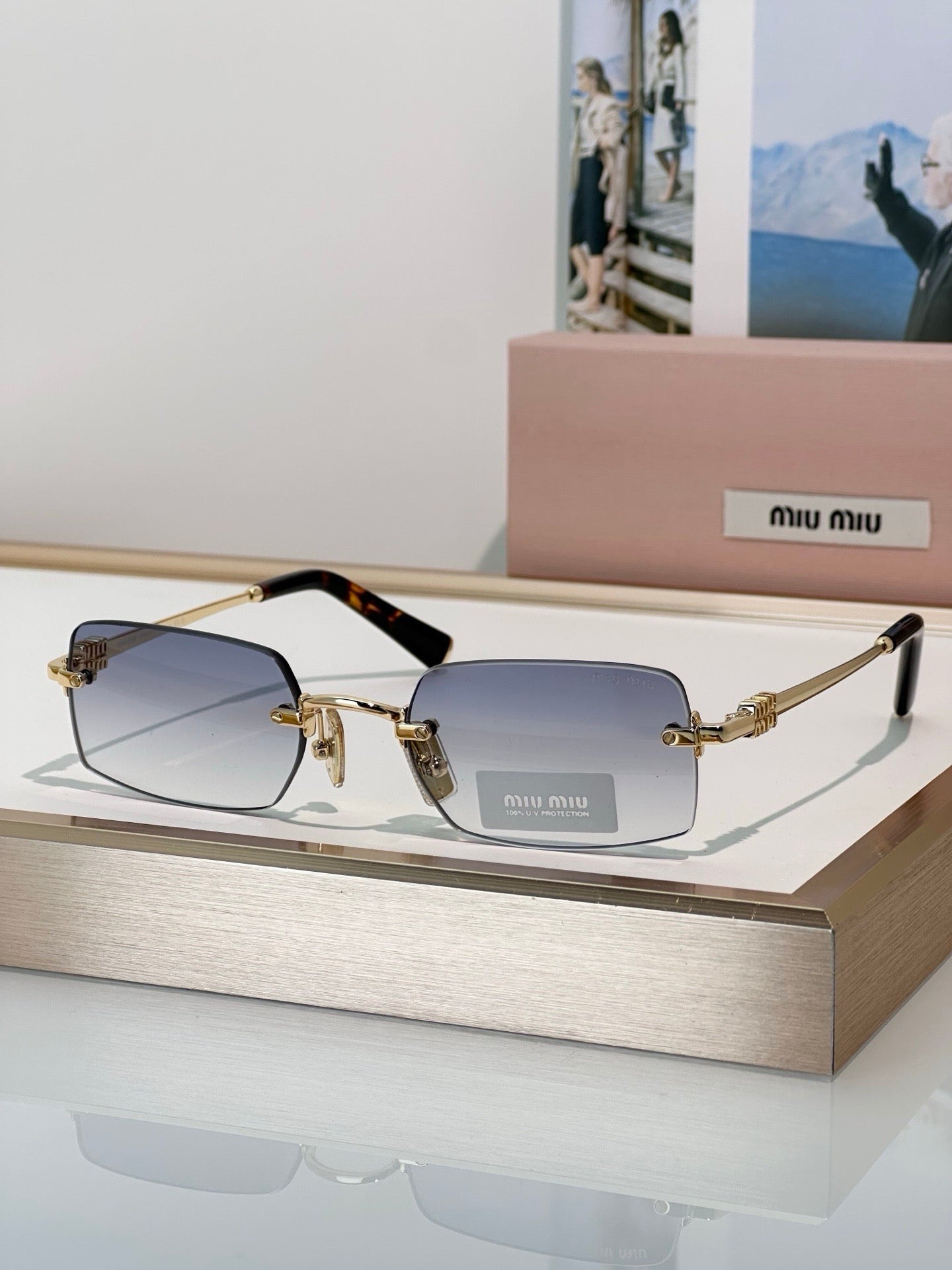 MIU MIU  B50S 26C09Z Old Gold Sunglasses✨