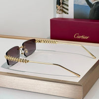 Cartier CT0544S 002 Gold Grey Rectangular Photochromic Unisex Sunglasses 🐆