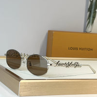 Louis Vuitton Z3193U LV Script Metal Round Sunglasses  ✨