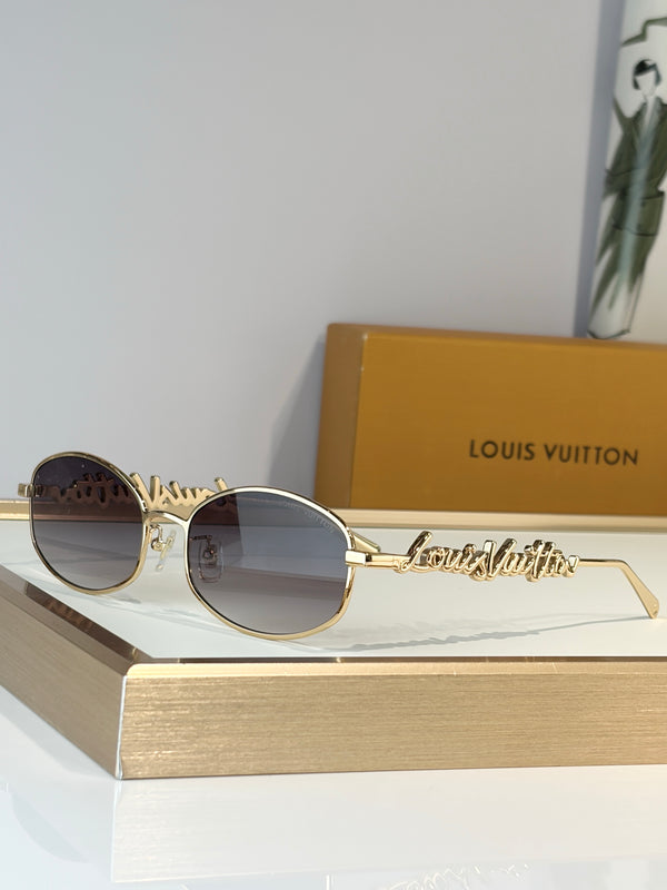 Louis Vuitton Z3193U LV Script Metal Round Sunglasses  ✨