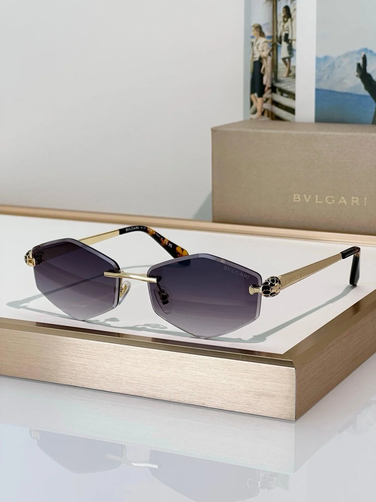BVLGARI BV40010U Gold Butterfly Metal Sunglasses ✨