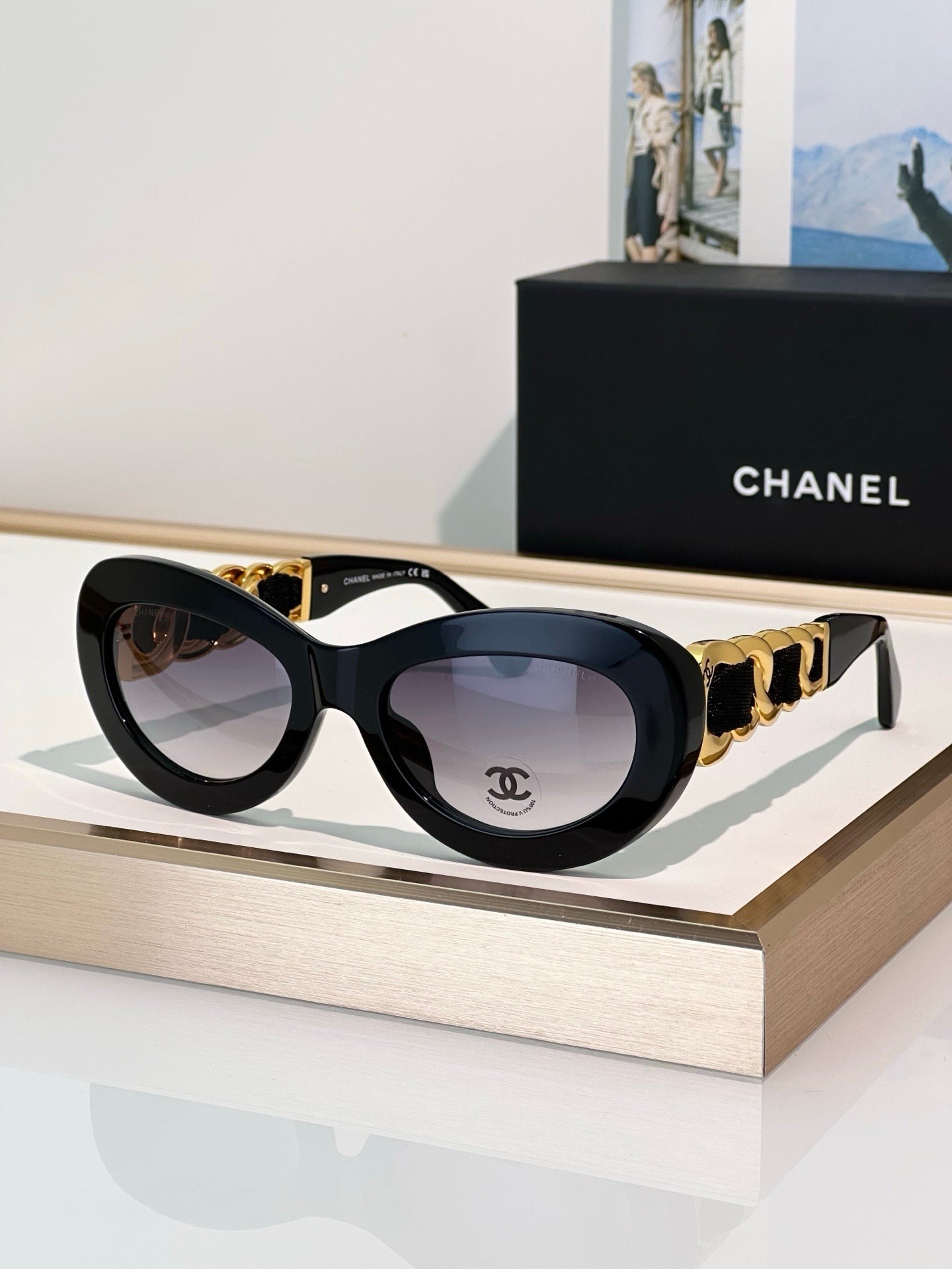 CHANEL 9182 EXCLUSIVE  OVAL  SUNGLASSES - Chanel Eyewear  🖤 - onlinechics.com