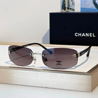 CHANEL 4067 Purple Rimless Women Sunglasses Square Chanel Eyewear  🖤
