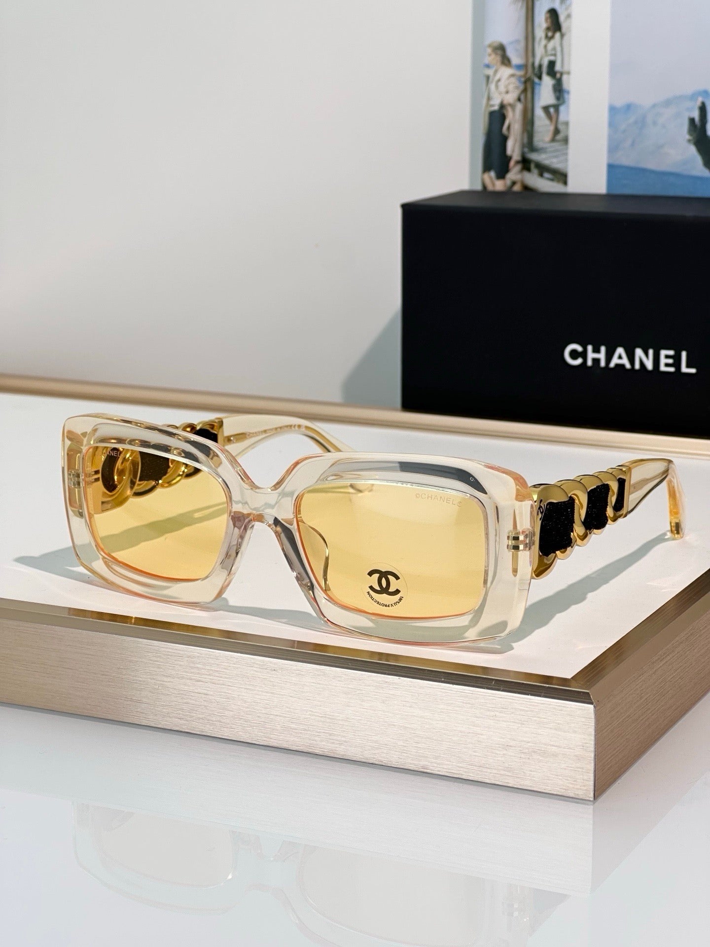 CHANEL 9183 EXCLUSIVE  RECTANGLE SUNGLASSES - Chanel Eyewear  🖤 - onlinechics.com