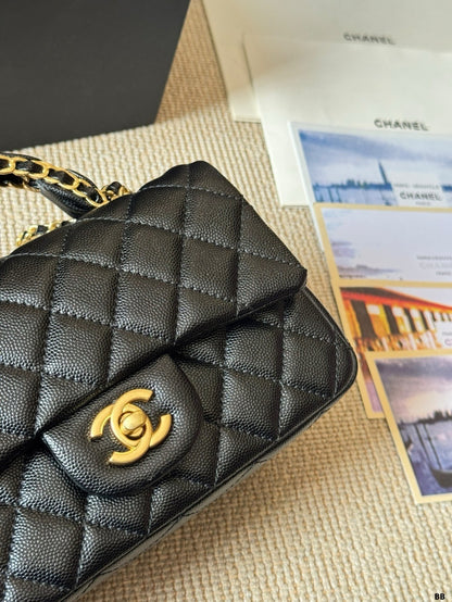 CHANEL Chanel Mini Flap Bag in Quilted Leather with Chain 23  ✨ - onlinechics.com